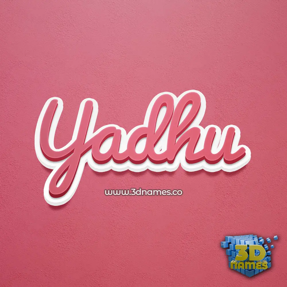 yadhu in Red Scribble style - 3D name wallpaper