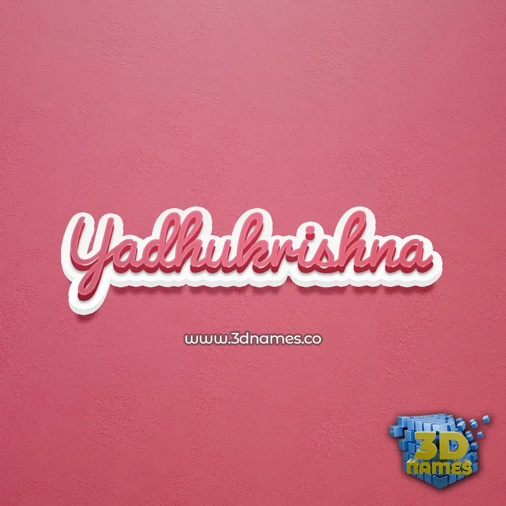 yadhukrishna in Red Scribble style - 3D name wallpaper