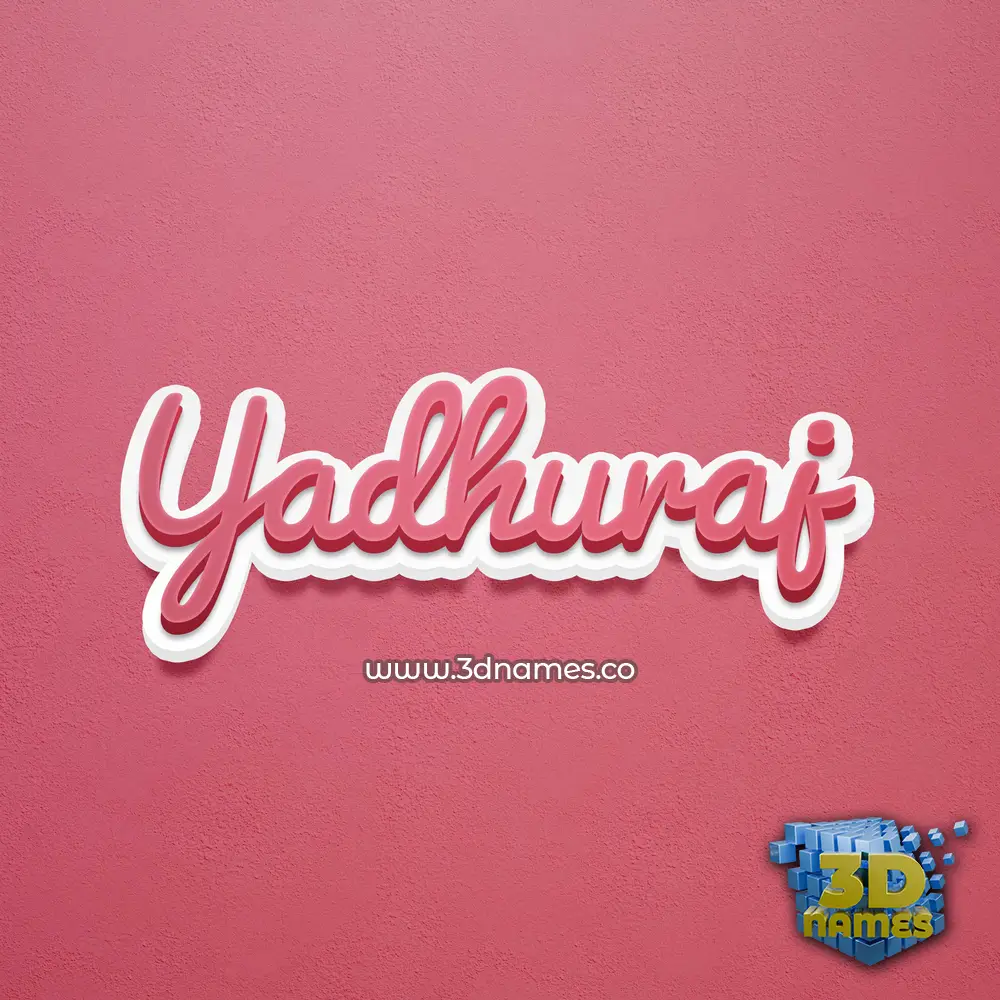 yadhuraj in Red Scribble style - 3D name wallpaper