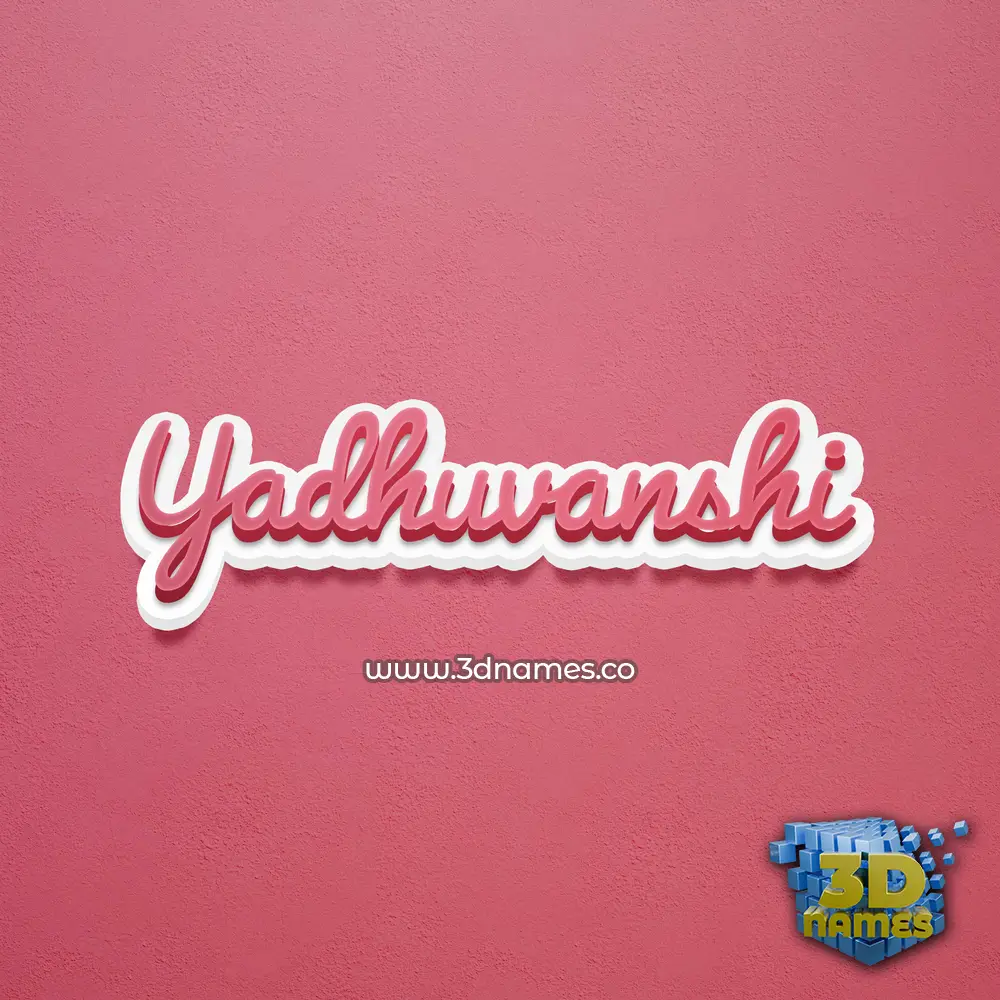 yadhuvanshi in Red Scribble style - 3D name wallpaper