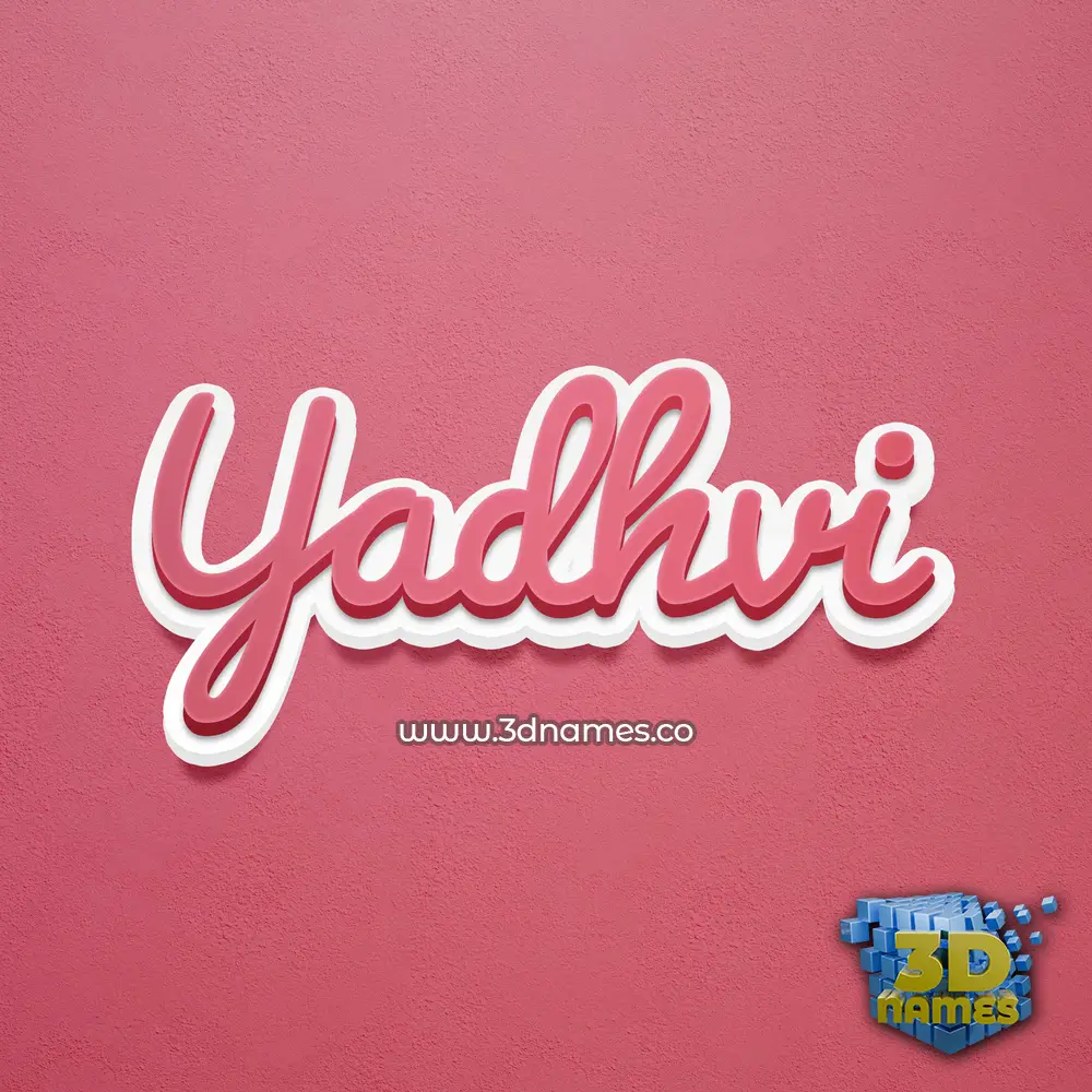 yadhvi in Red Scribble style - 3D name wallpaper