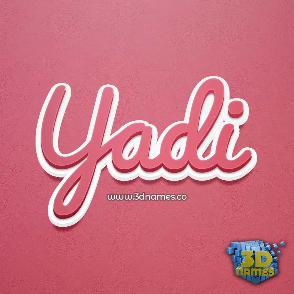 yadi in Red Scribble style - 3D name wallpaper
