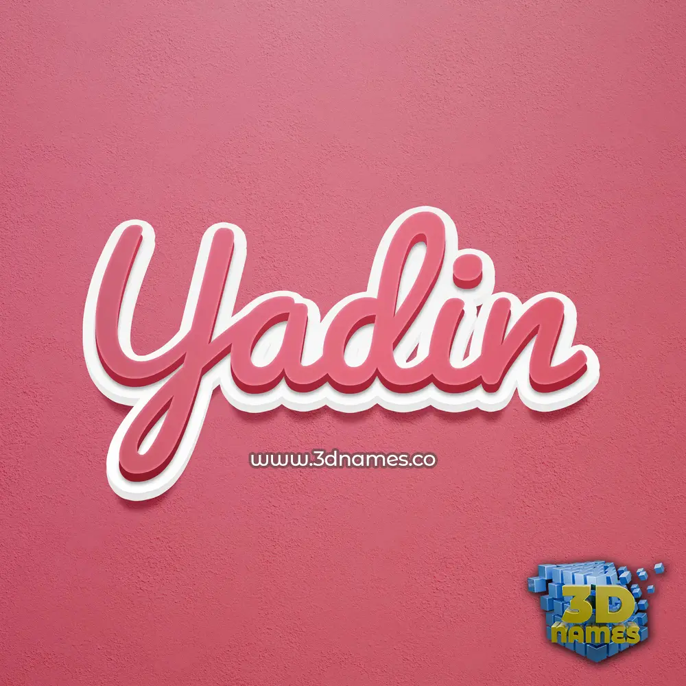 yadin in Red Scribble style - 3D name wallpaper