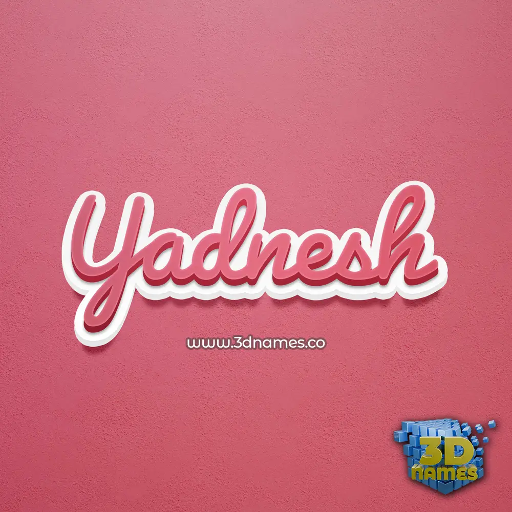 yadnesh in Red Scribble style - 3D name wallpaper