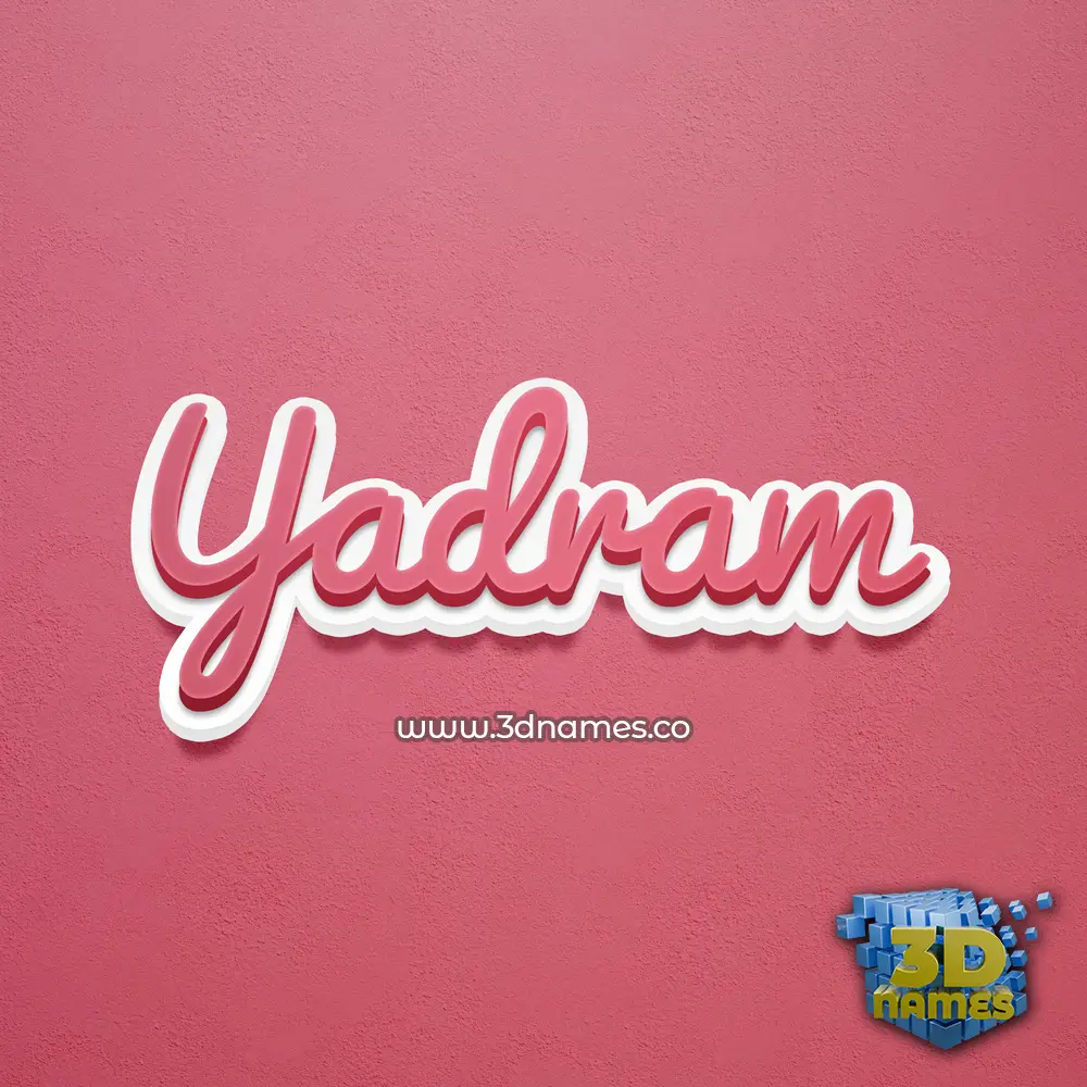 yadram in Red Scribble style - 3D name wallpaper