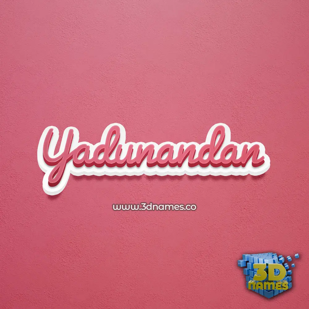 yadunandan in Red Scribble style - 3D name wallpaper