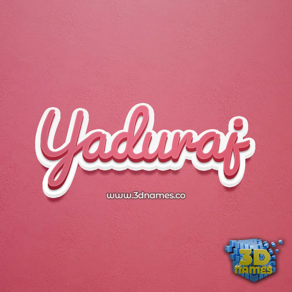 yaduraj in Red Scribble style - 3D name wallpaper