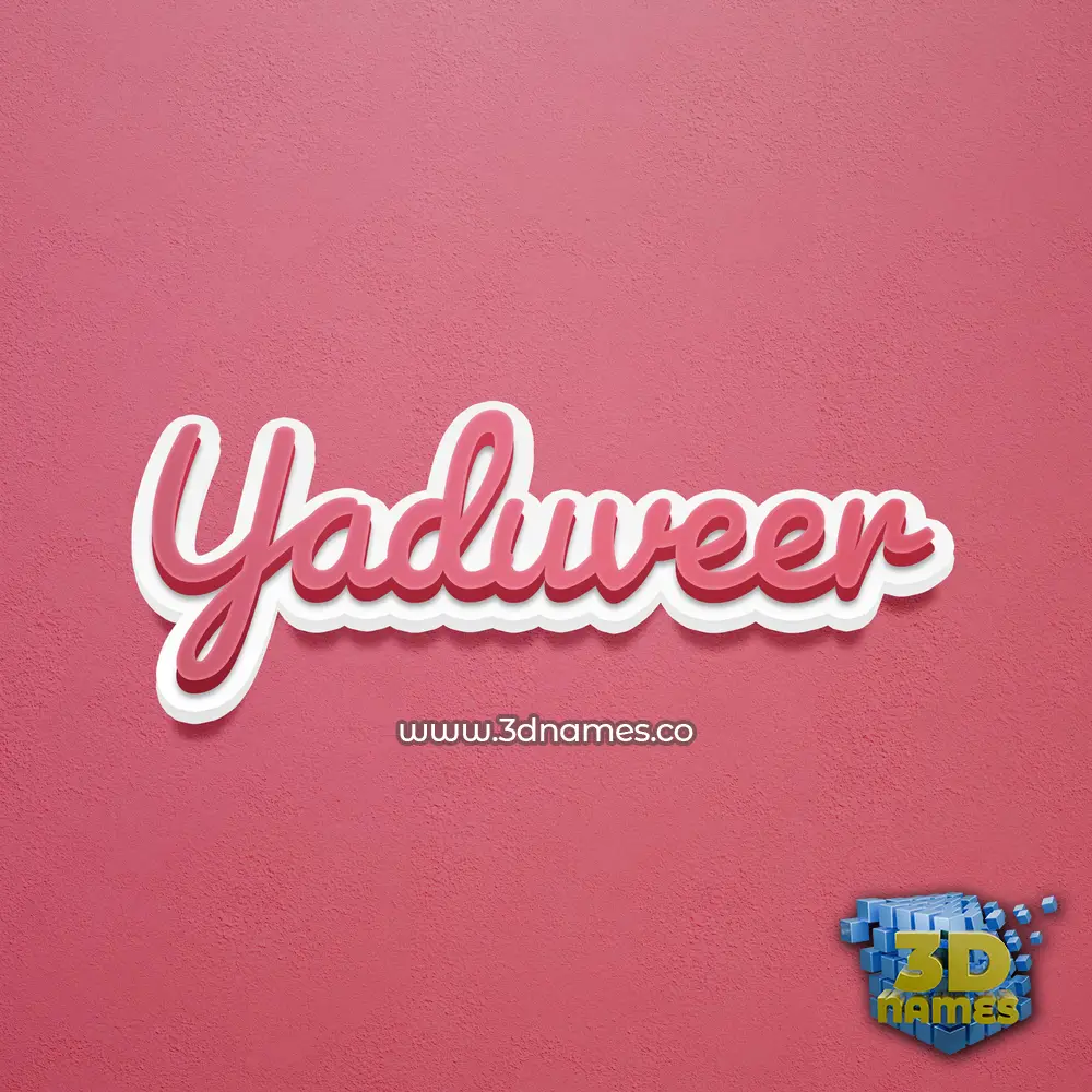 yaduveer in Red Scribble style - 3D name wallpaper