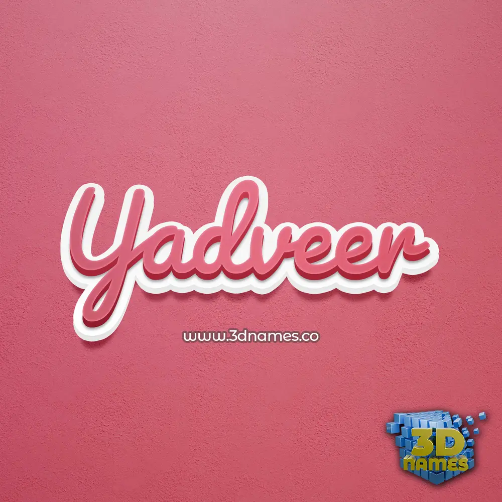 yadveer in Red Scribble style - 3D name wallpaper
