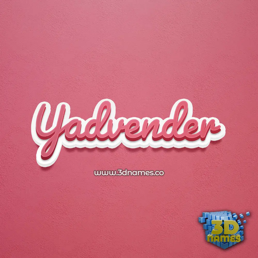 yadvender in Red Scribble style - 3D name wallpaper