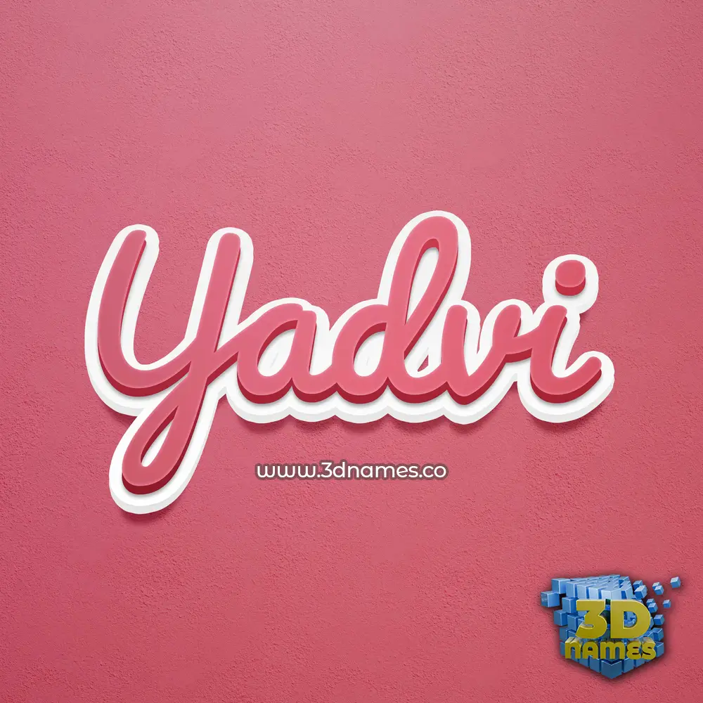 yadvi in Red Scribble style - 3D name wallpaper