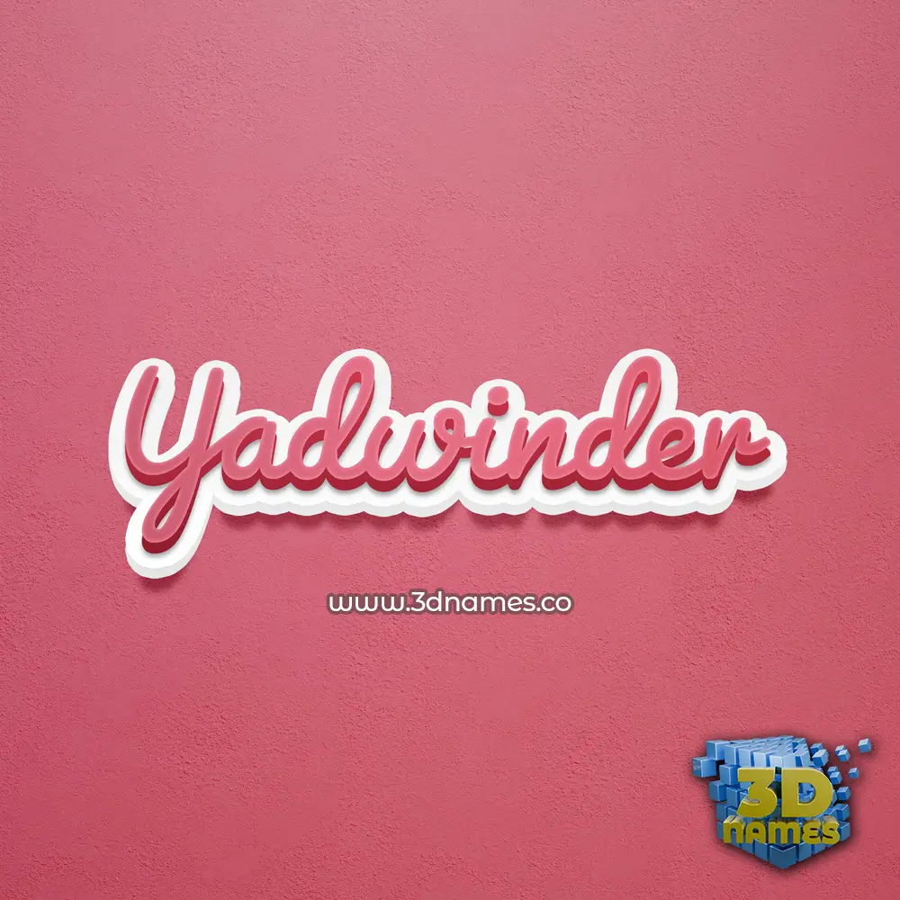 yadwinder in Red Scribble style - 3D name wallpaper