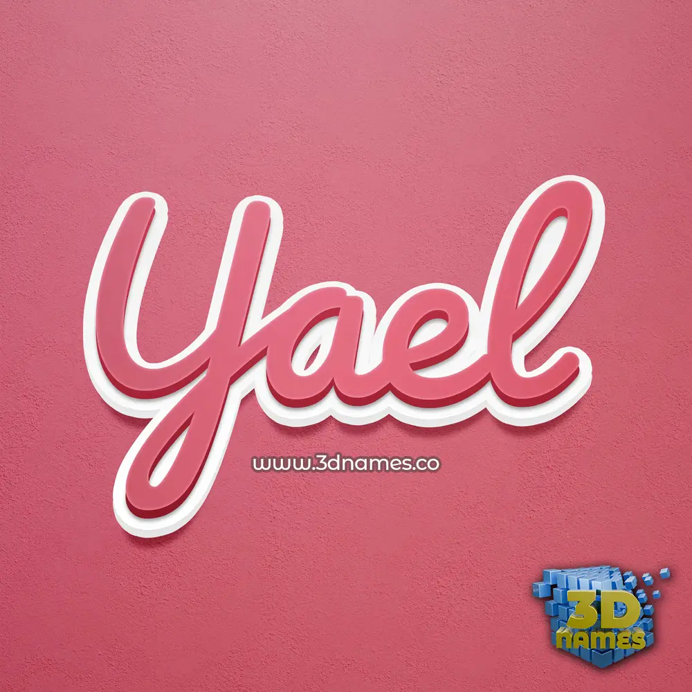 yael in Red Scribble style - 3D name wallpaper