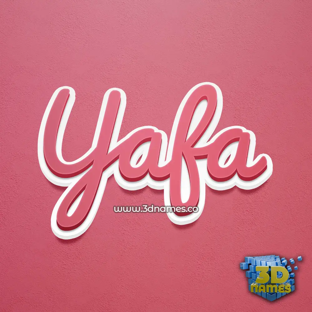 yafa in Red Scribble style - 3D name wallpaper