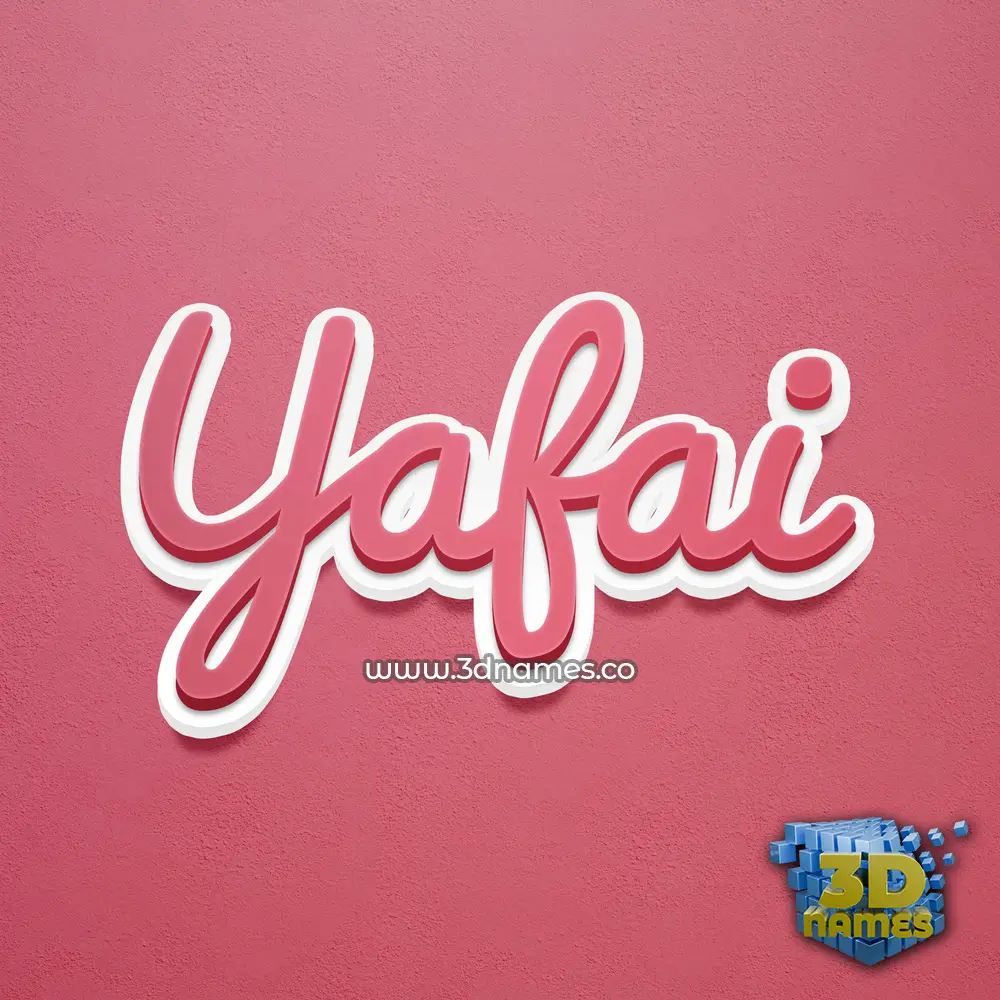 yafai in Red Scribble style - 3D name wallpaper