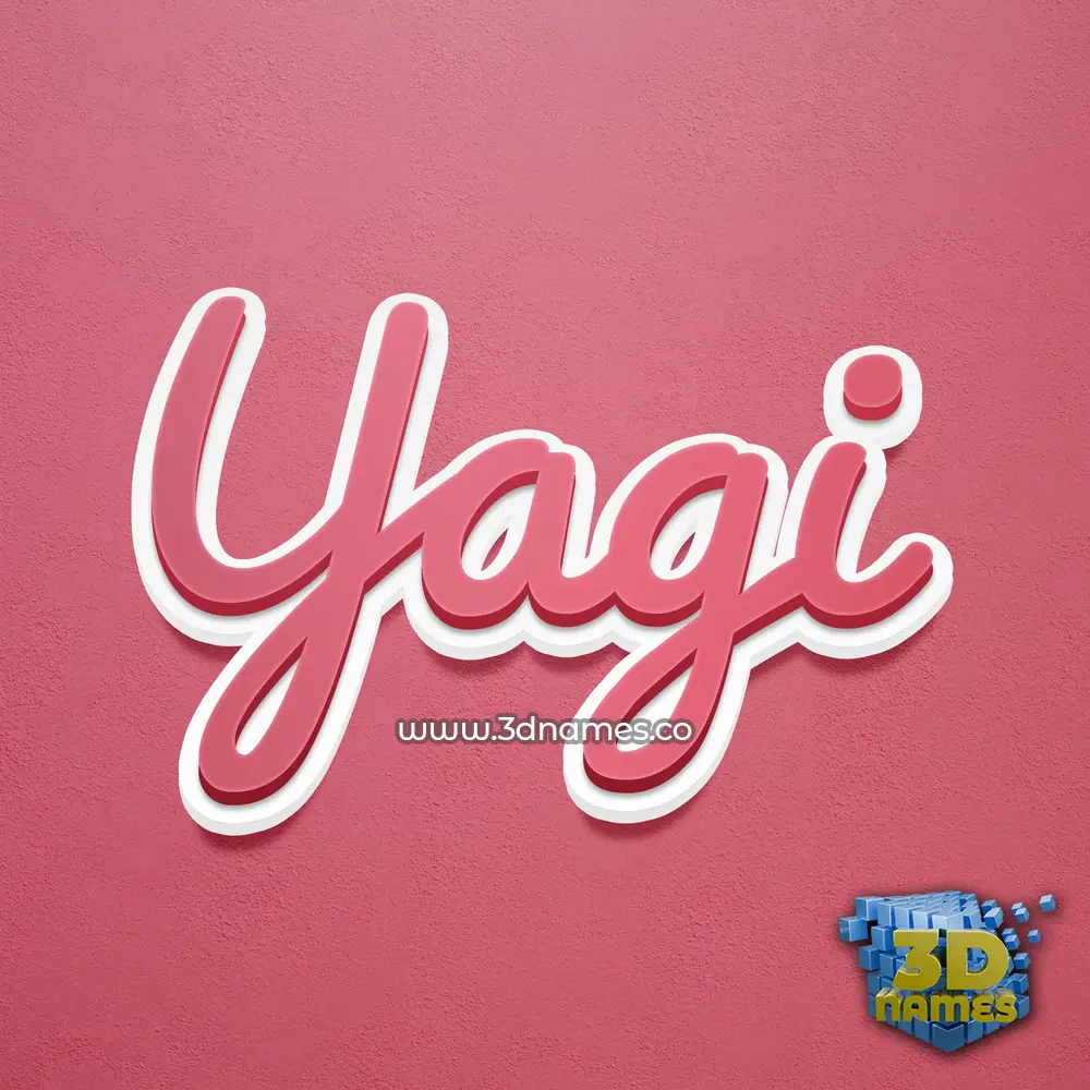 yagi in Red Scribble style - 3D name wallpaper