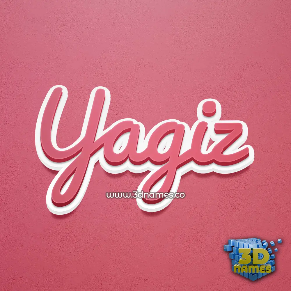 yagiz in Red Scribble style - 3D name wallpaper