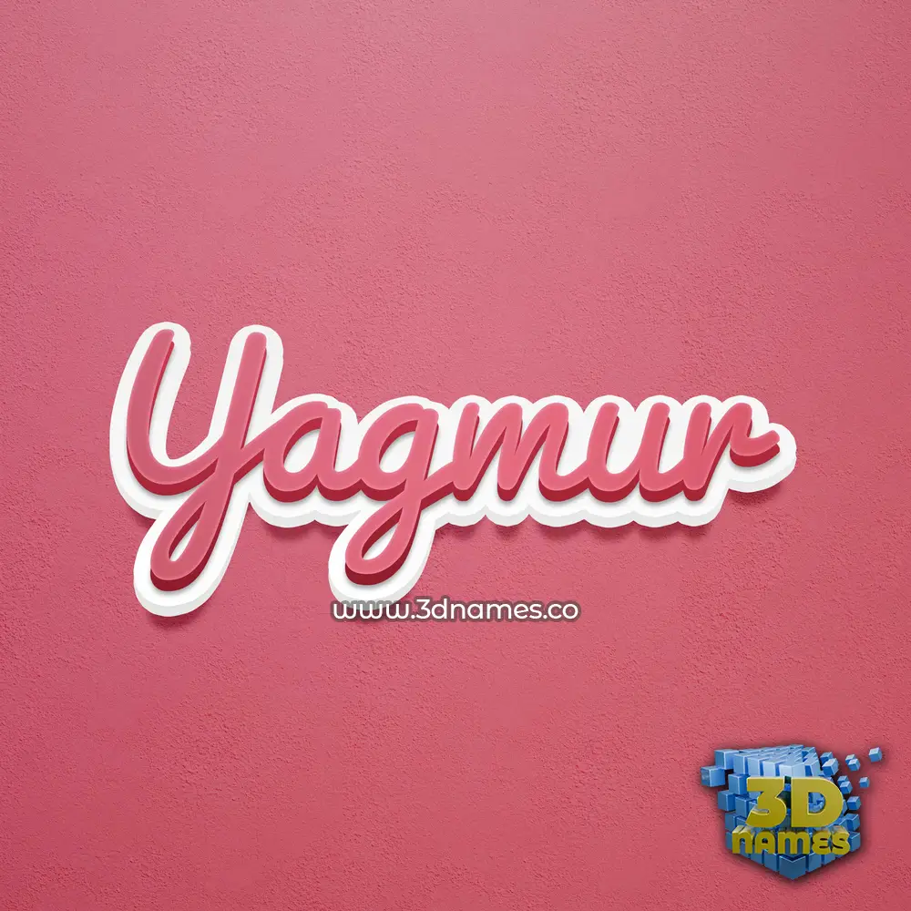 yagmur in Red Scribble style - 3D name wallpaper