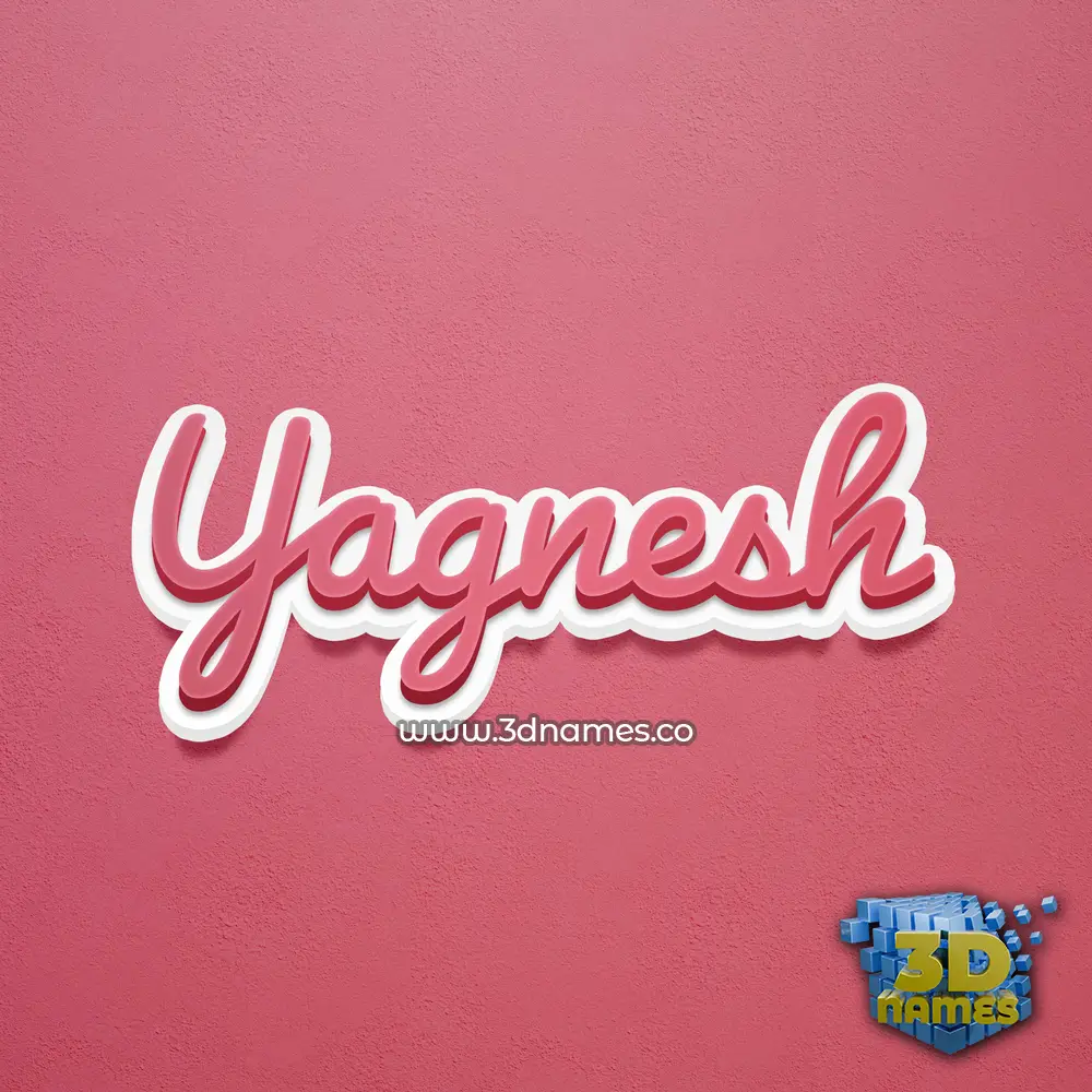 yagnesh in Red Scribble style - 3D name wallpaper