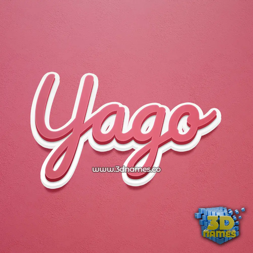 yago in Red Scribble style - 3D name wallpaper