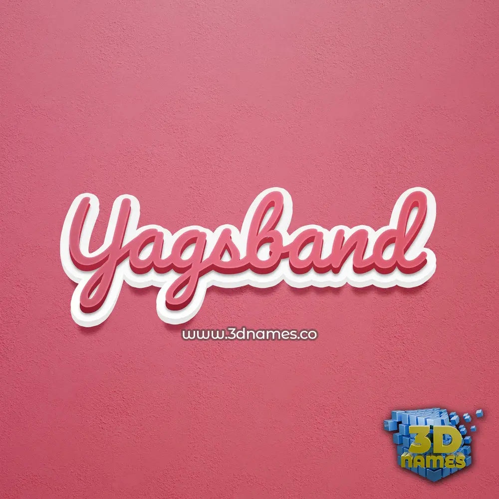 yagsband in Red Scribble style - 3D name wallpaper