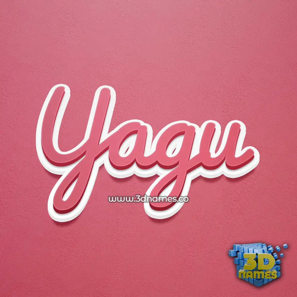 yagu in Red Scribble style - 3D name wallpaper