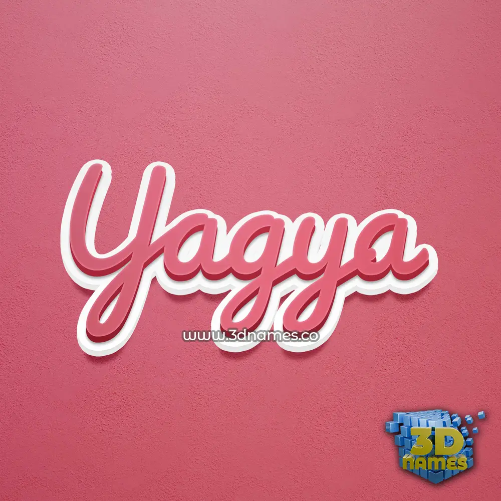 yagya in Red Scribble style - 3D name wallpaper