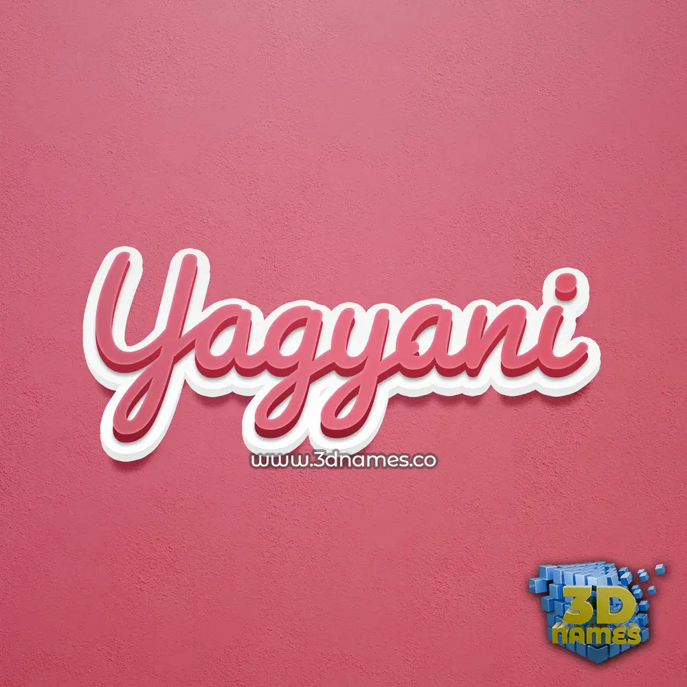 yagyani in Red Scribble style - 3D name wallpaper