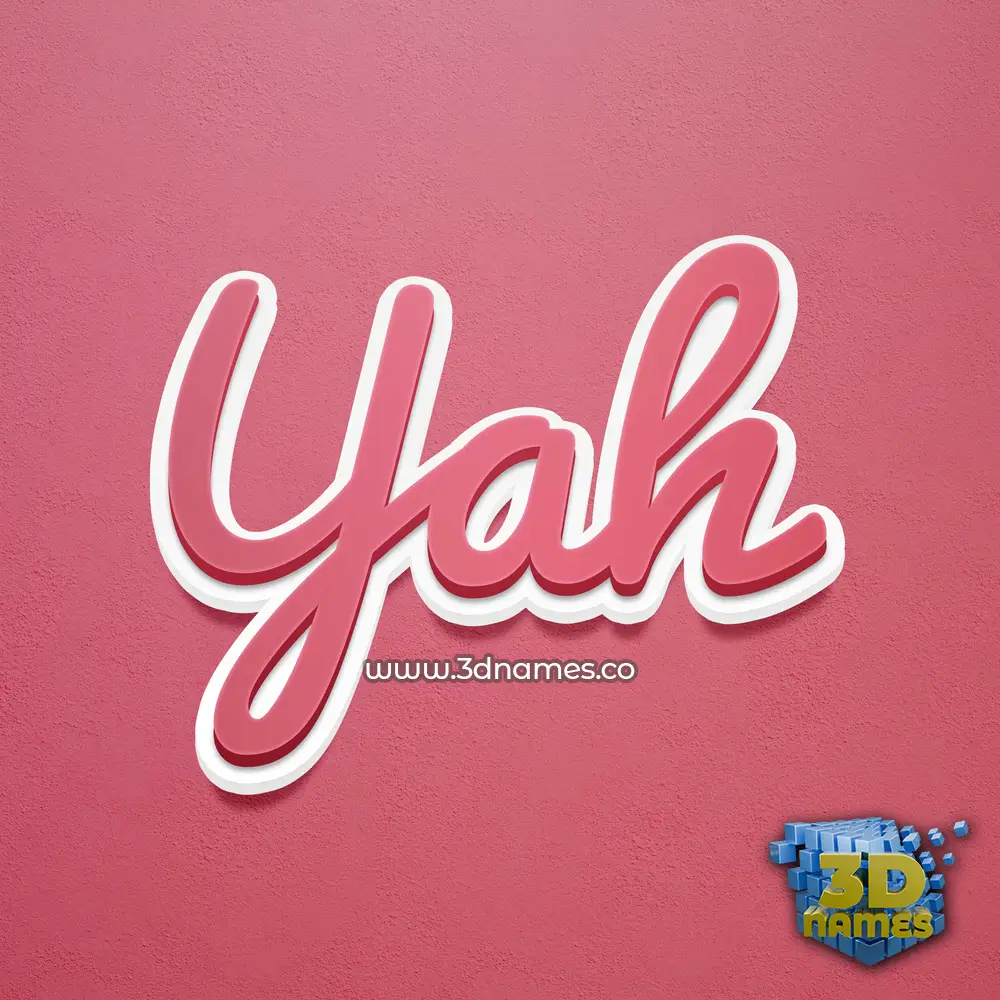 yah in Red Scribble style - 3D name wallpaper
