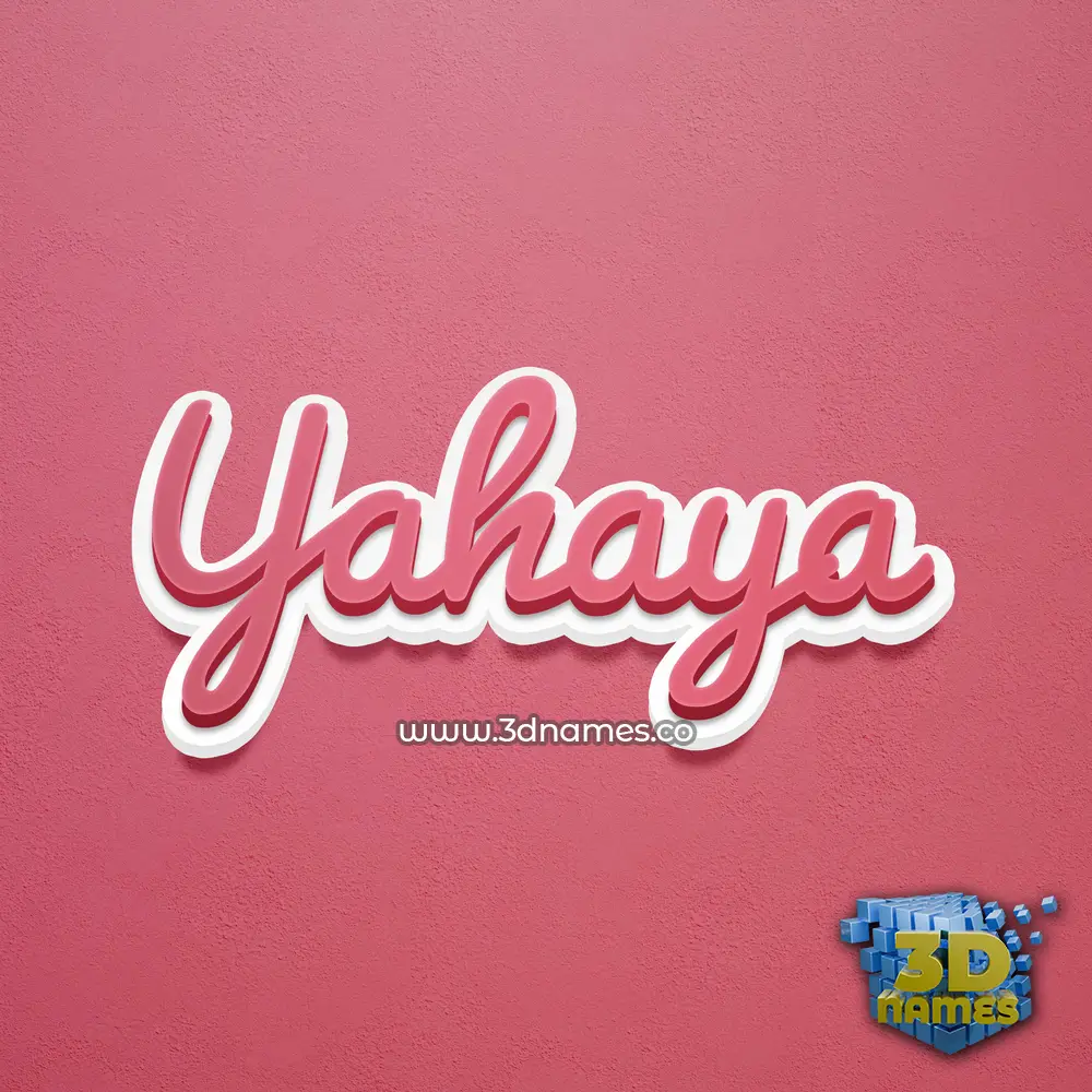 yahaya in Red Scribble style - 3D name wallpaper