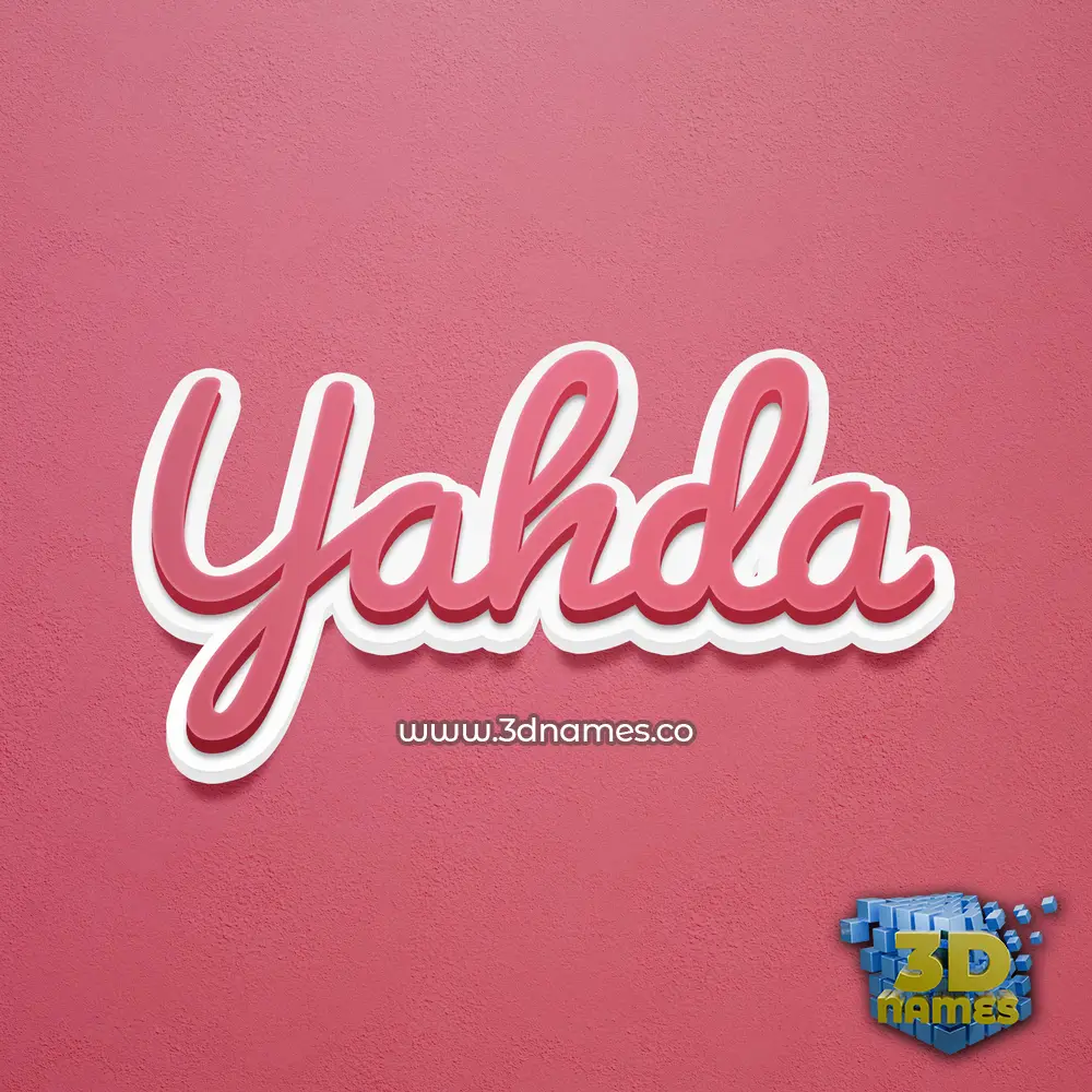 yahda in Red Scribble style - 3D name wallpaper