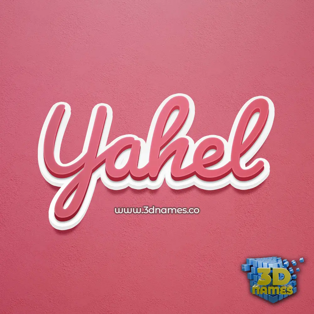 yahel in Red Scribble style - 3D name wallpaper