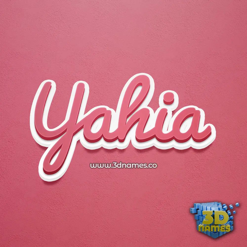 yahia in Red Scribble style - 3D name wallpaper