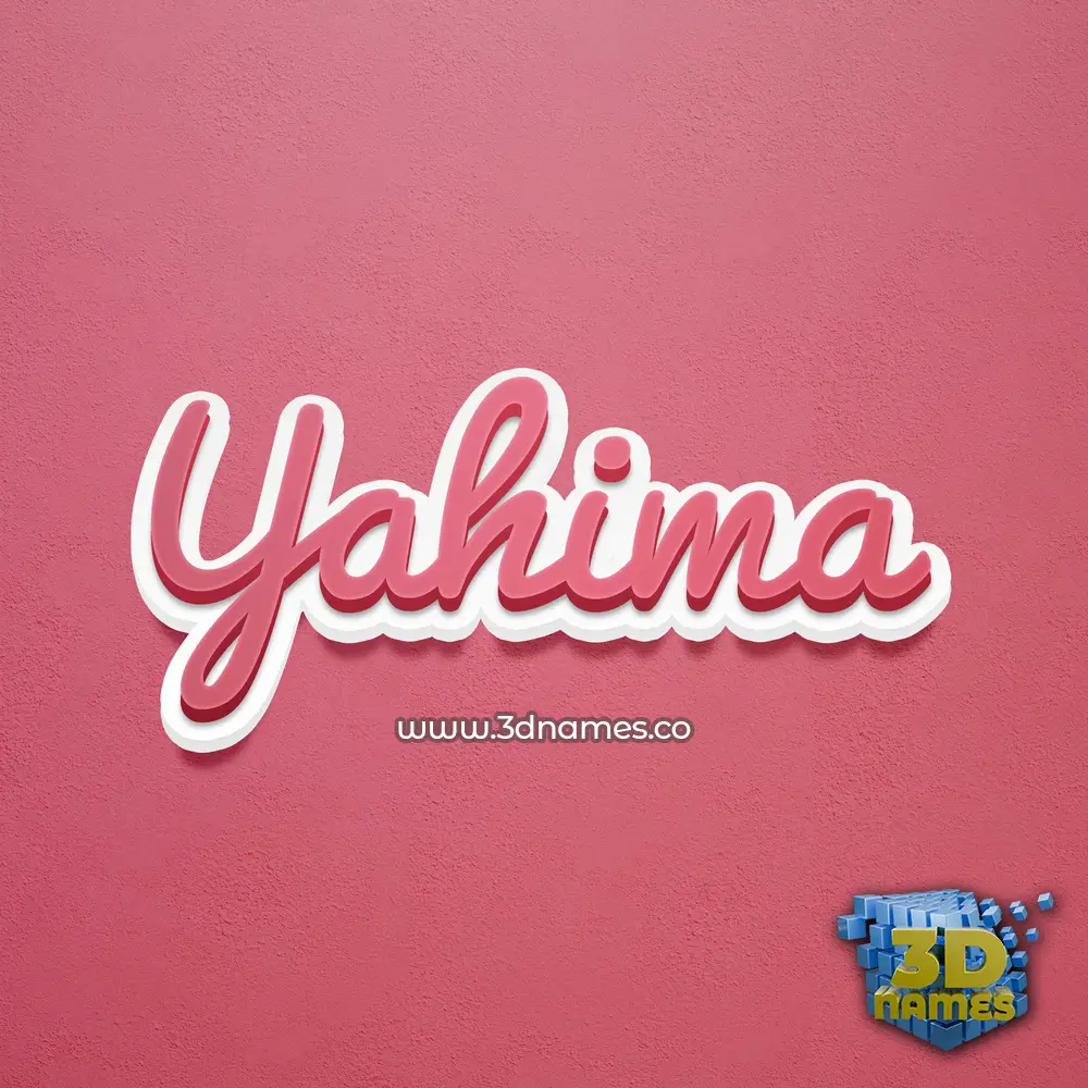 yahima in Red Scribble style - 3D name wallpaper