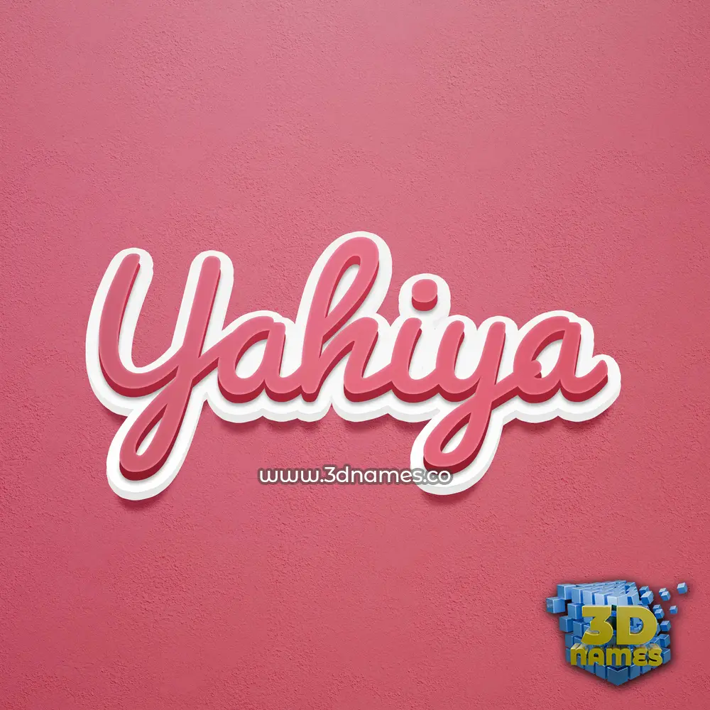 yahiya in Red Scribble style - 3D name wallpaper