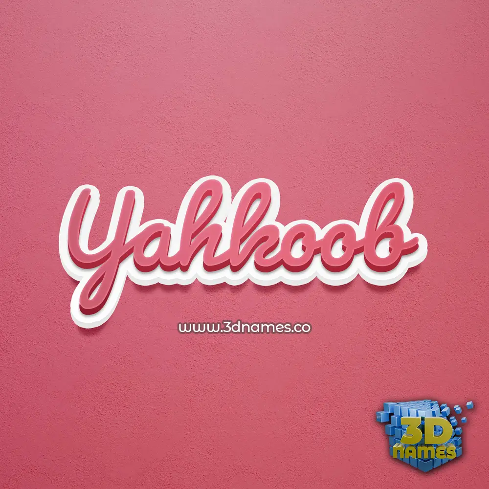 yahkoob in Red Scribble style - 3D name wallpaper