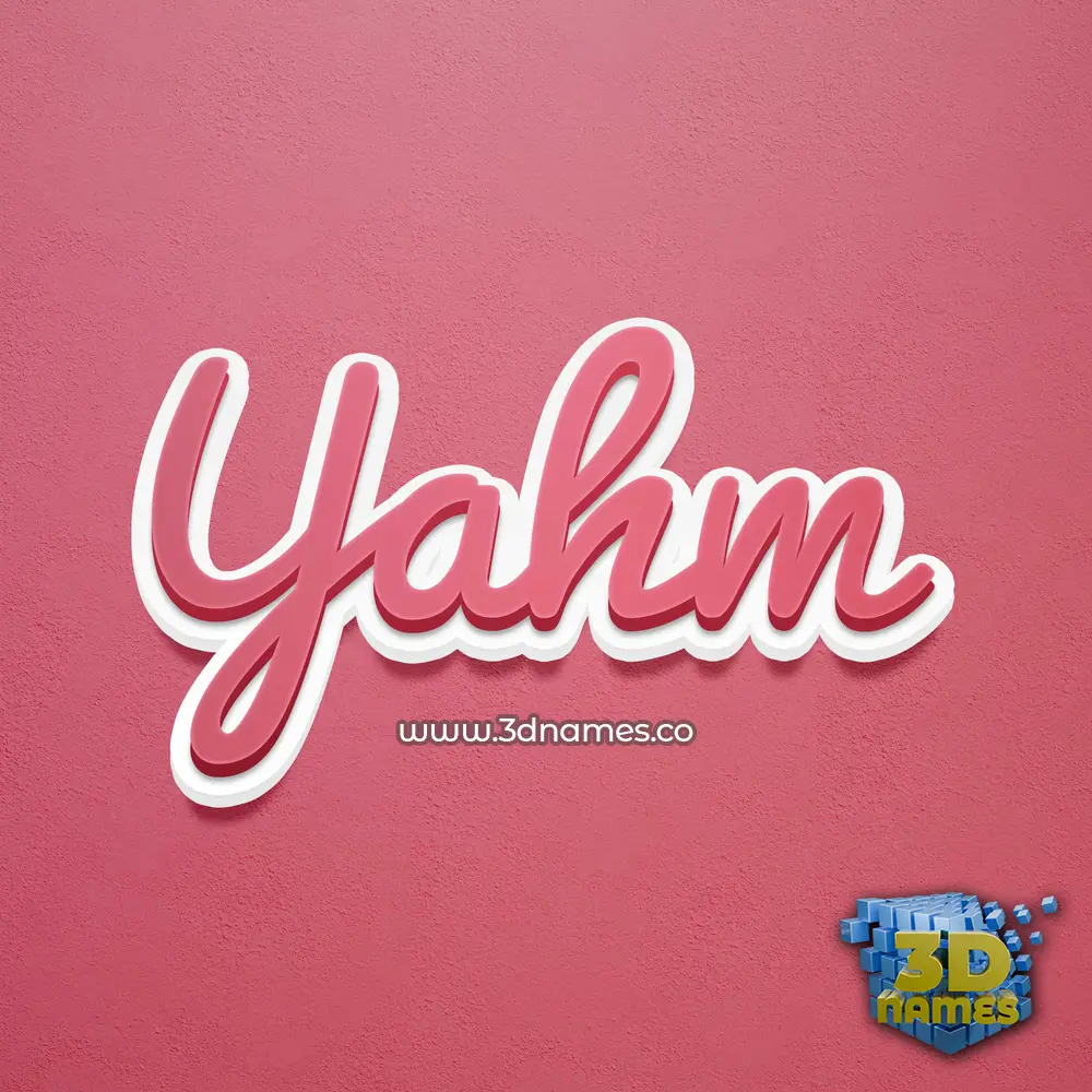 yahm in Red Scribble style - 3D name wallpaper