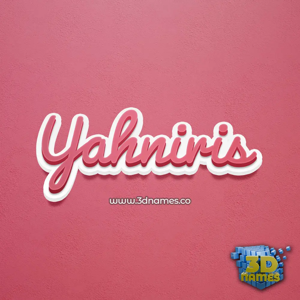 yahniris in Red Scribble style - 3D name wallpaper