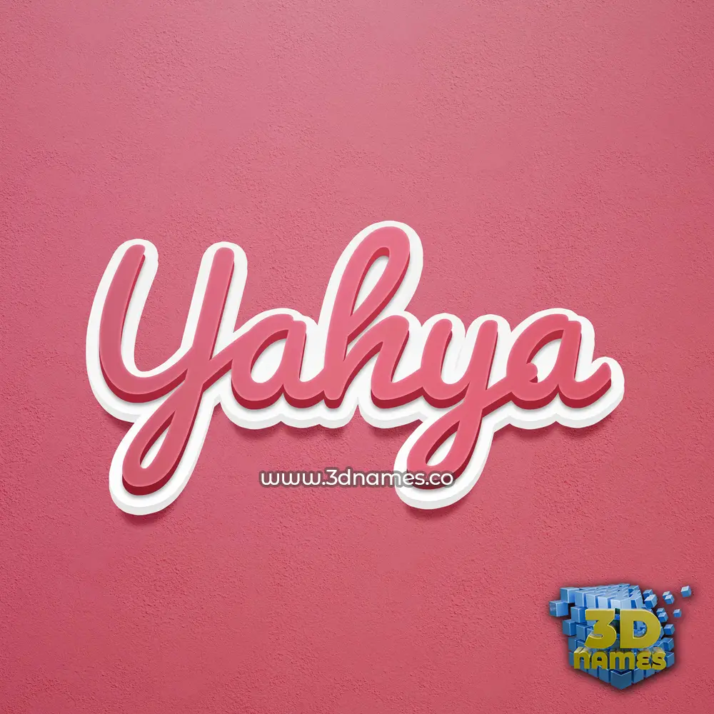 yahya in Red Scribble style - 3D name wallpaper