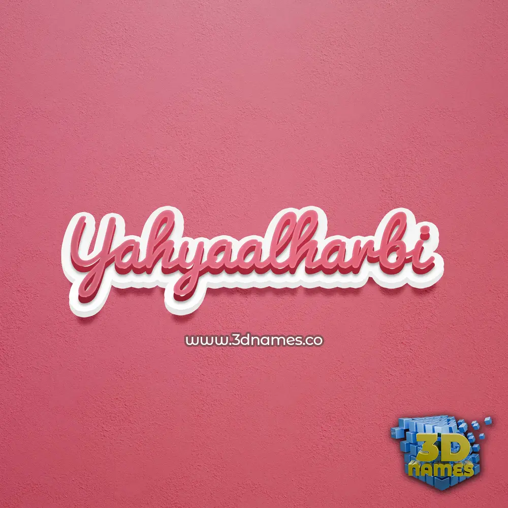 yahyaalharbi in Red Scribble style - 3D name wallpaper