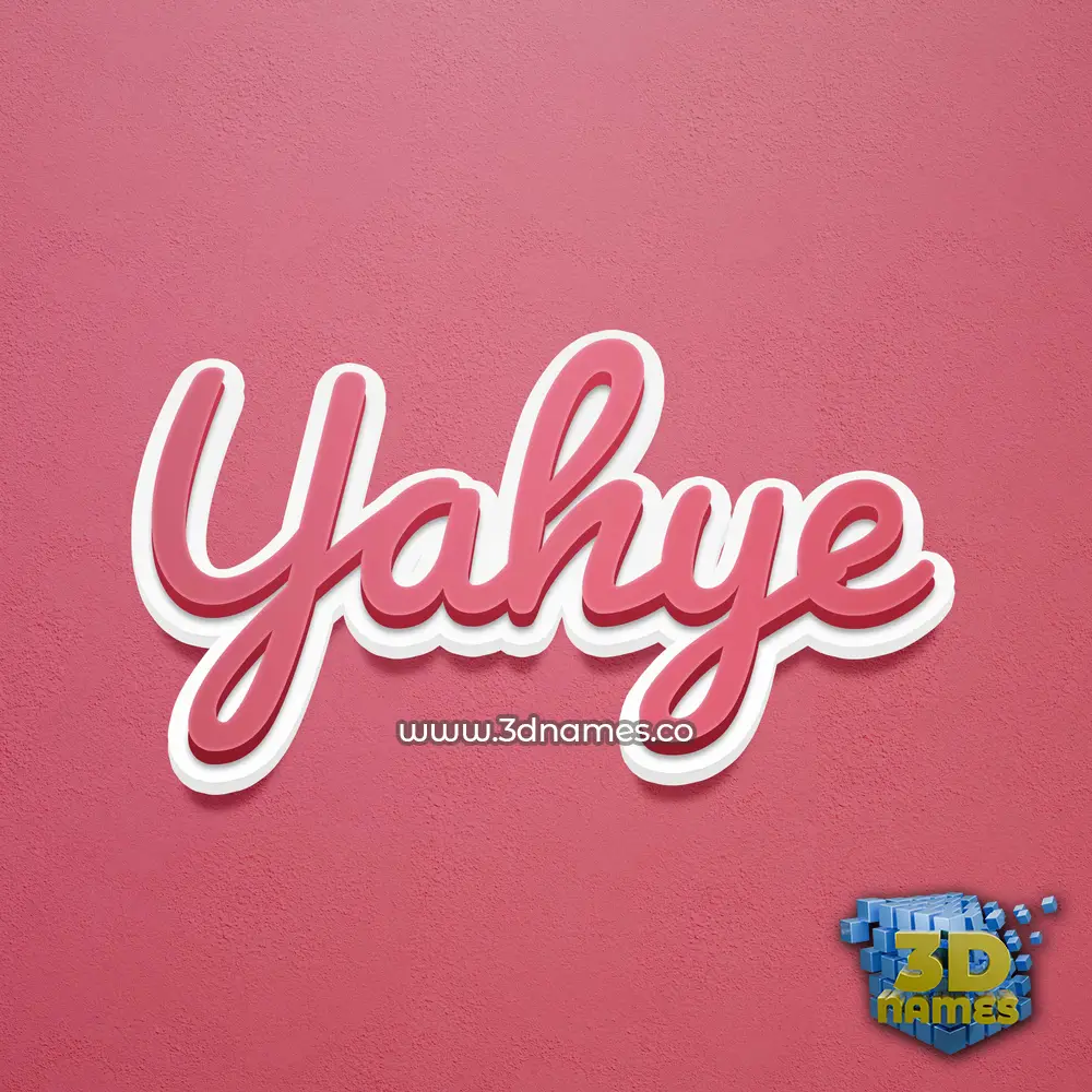 yahye in Red Scribble style - 3D name wallpaper