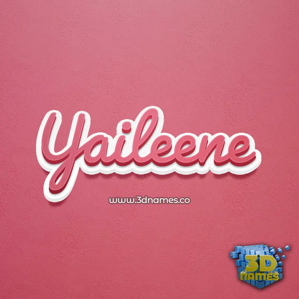 yaileene in Red Scribble style - 3D name wallpaper