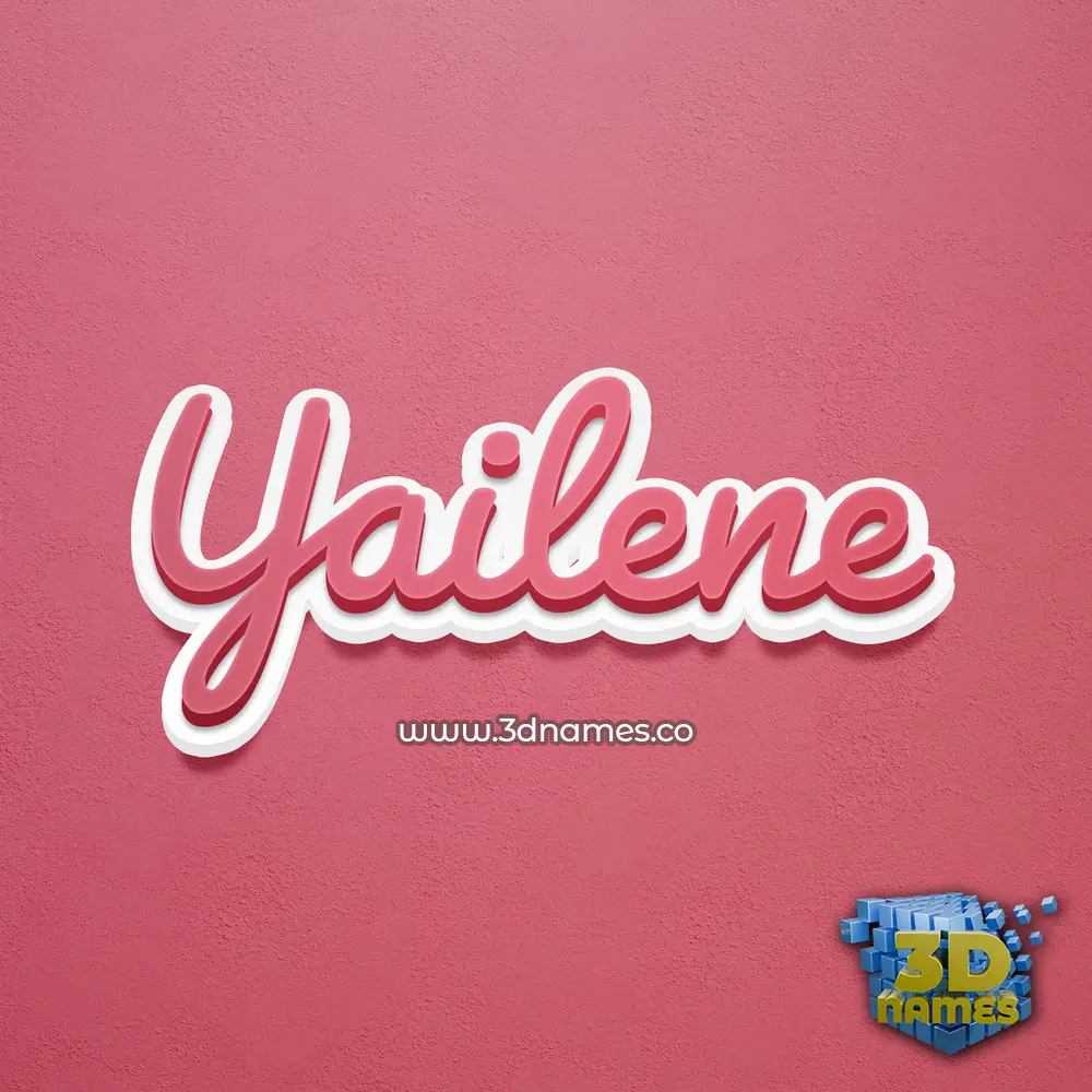 yailene in Red Scribble style - 3D name wallpaper