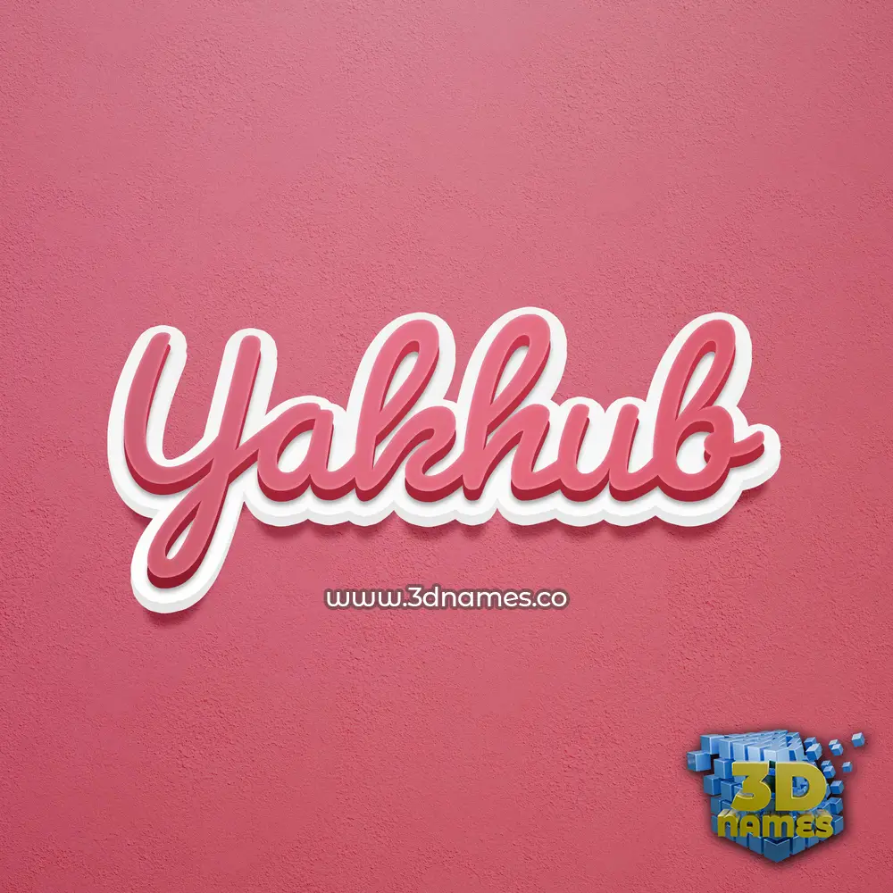 yakhub in Red Scribble style - 3D name wallpaper