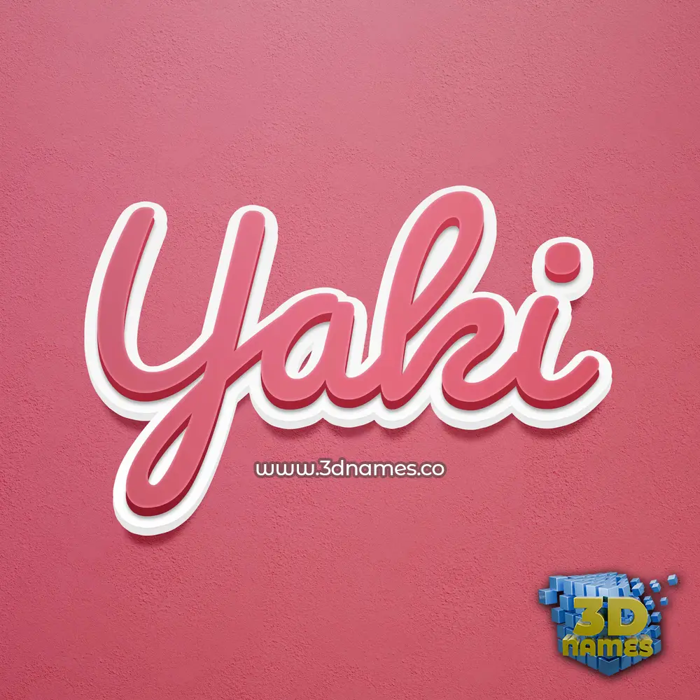 yaki in Red Scribble style - 3D name wallpaper