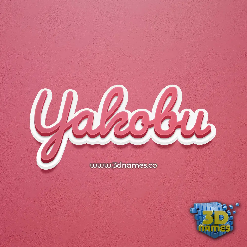 yakobu in Red Scribble style - 3D name wallpaper