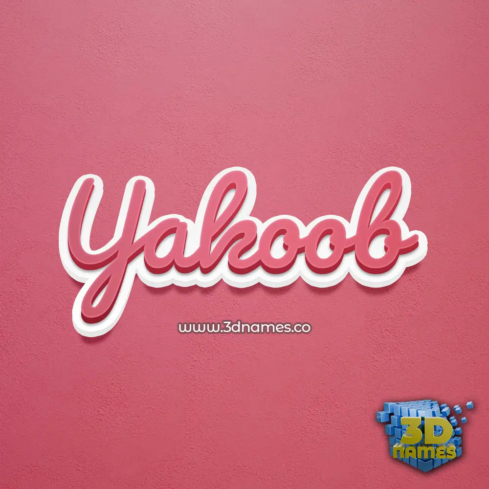 yakoob in Red Scribble style - 3D name wallpaper