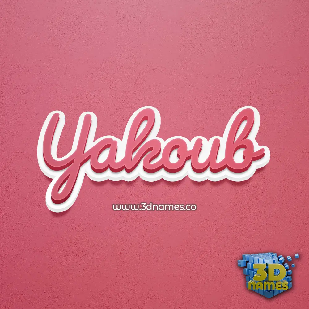 yakoub in Red Scribble style - 3D name wallpaper