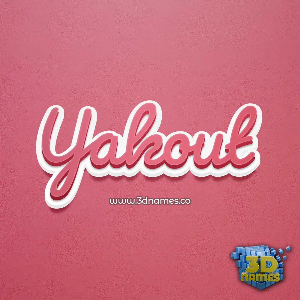 yakout in Red Scribble style - 3D name wallpaper