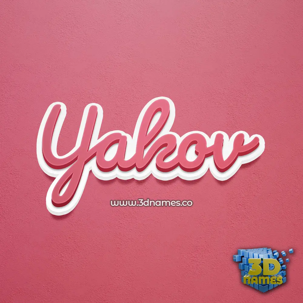 yakov in Red Scribble style - 3D name wallpaper
